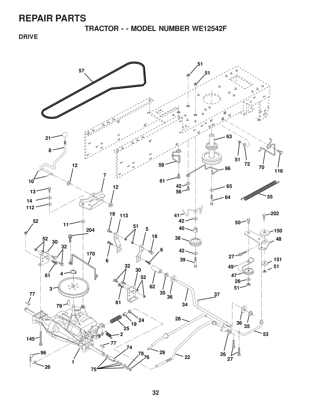 Weed Eater WE12542F, 174193 owner manual Drive 