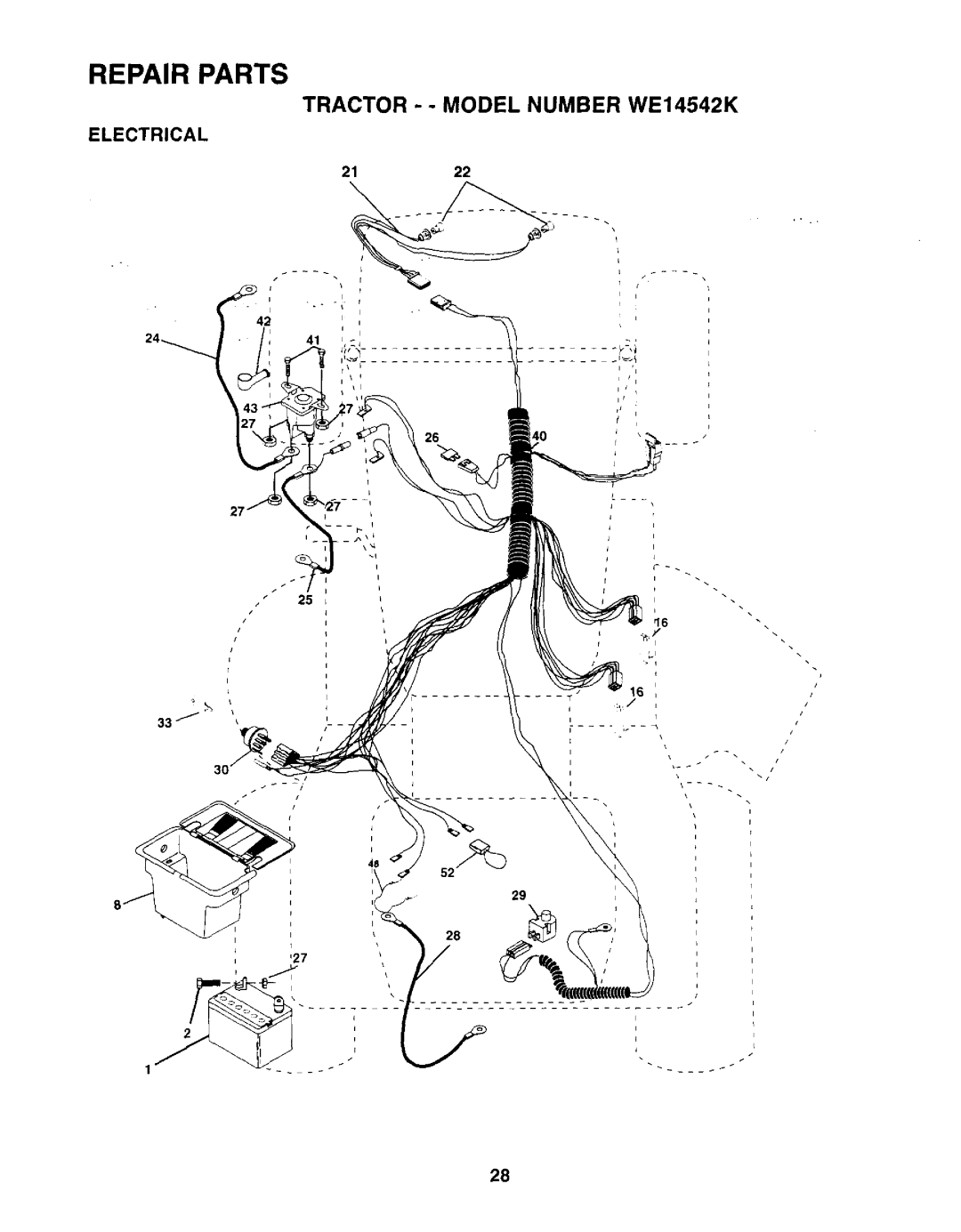 Weed Eater WE14542K owner manual Electrical, 2122 