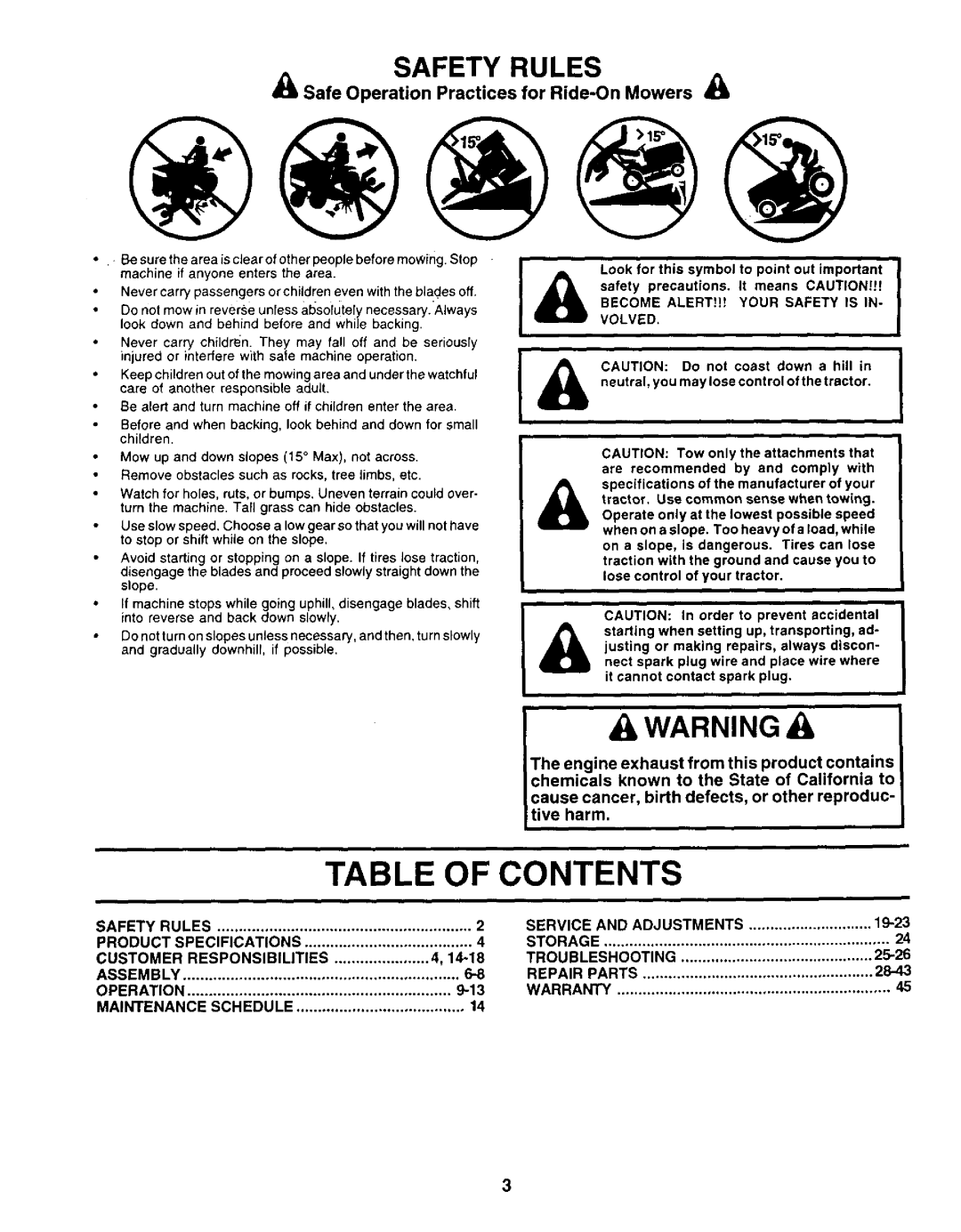 Weed Eater WE14542K owner manual Contents 