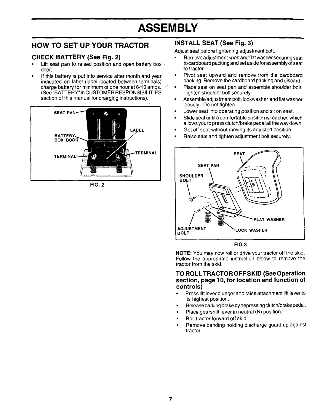 Weed Eater WE14542K owner manual Check Babery See Fig, Install Seat See Fig 