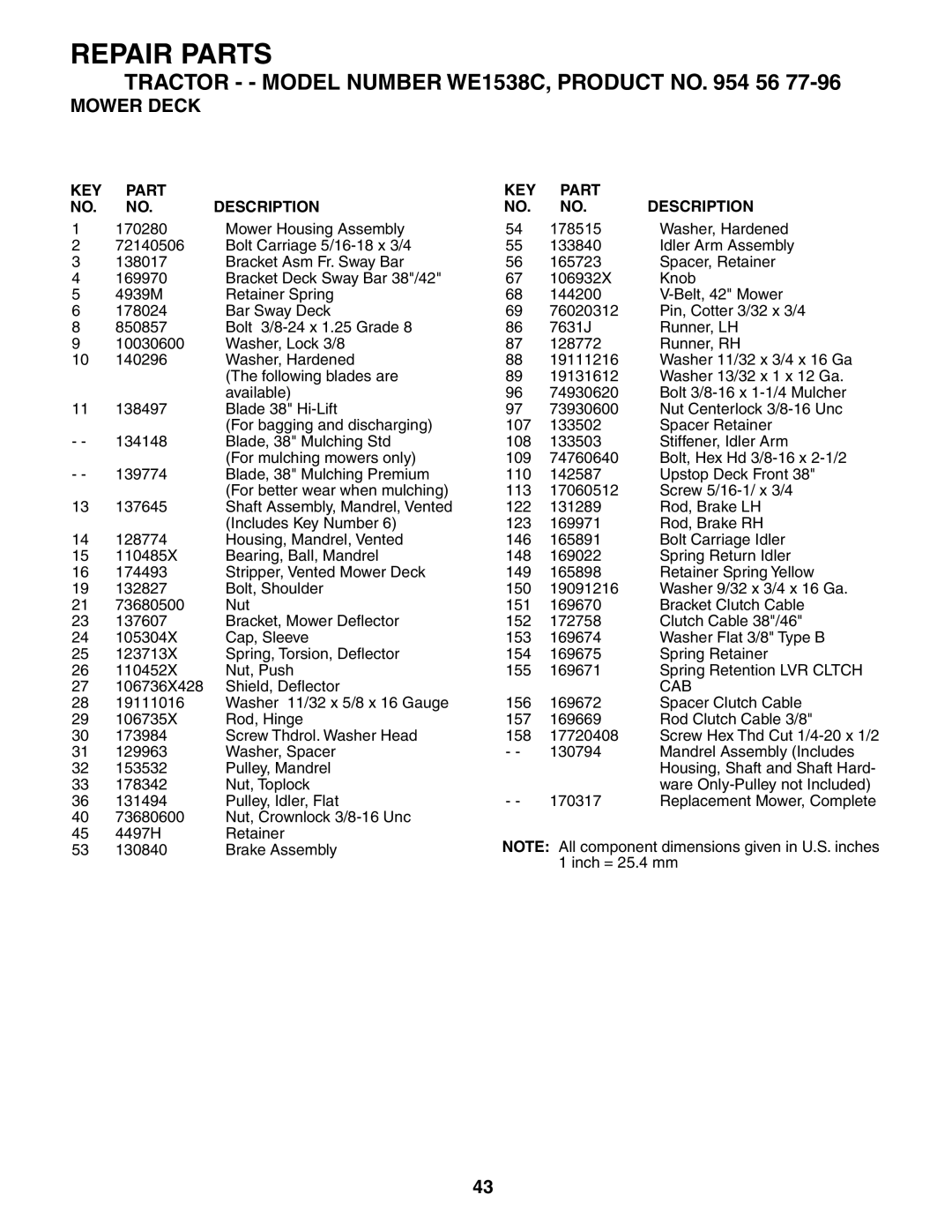 Weed Eater 186778, WE1538C manual Cab 