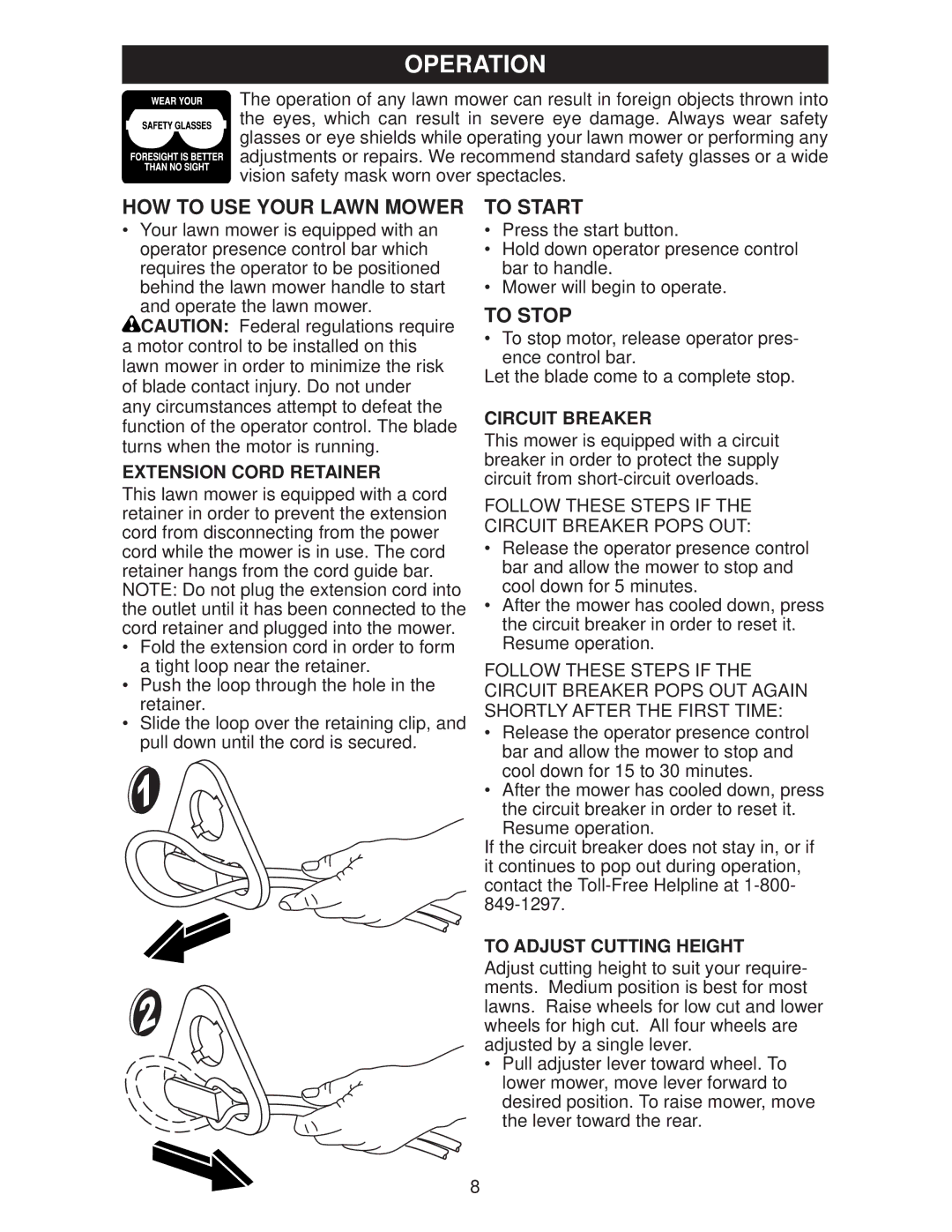 Weed Eater 96112010100, WE18C, 438181 manual HOW to USE Your Lawn Mower, To Start, To Stop 