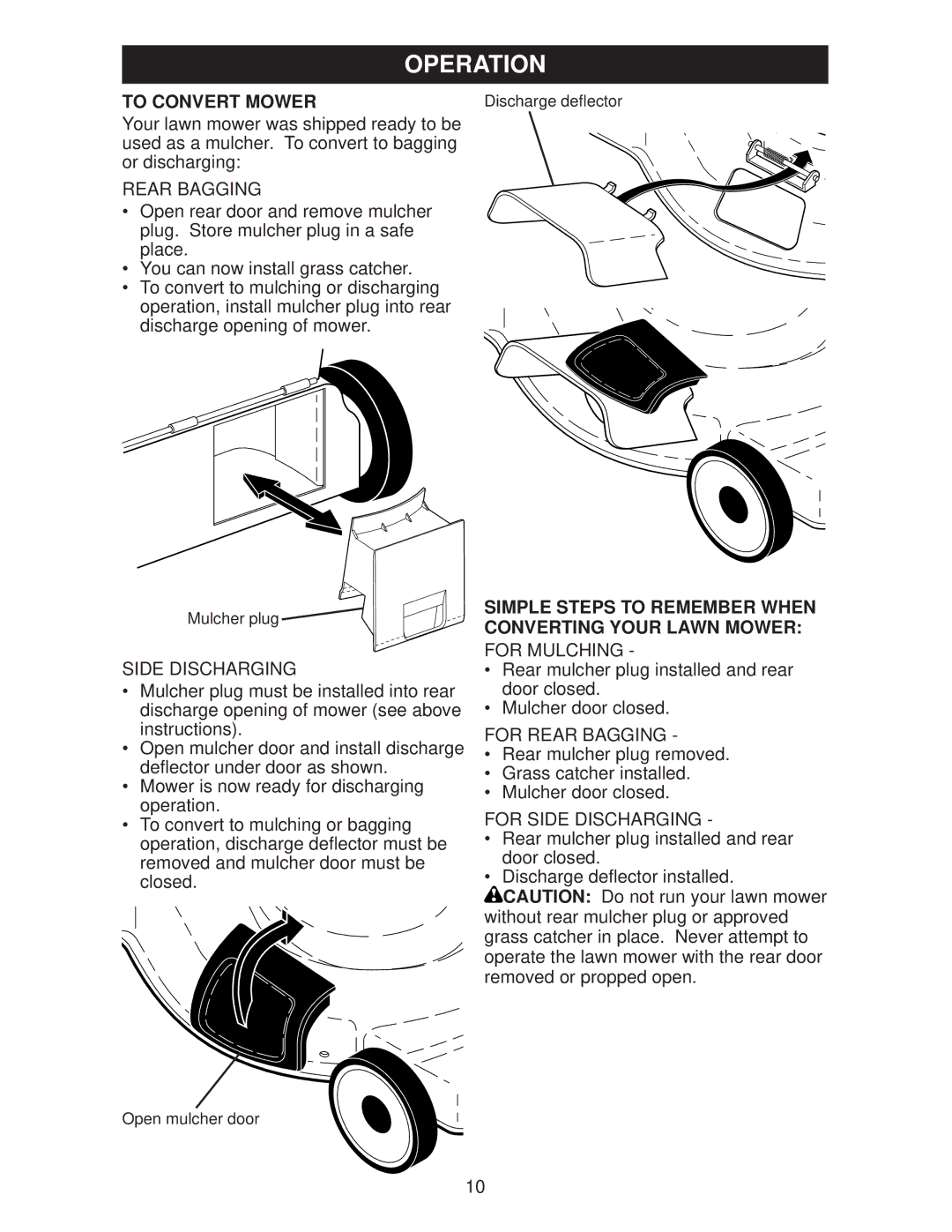 Weed Eater 96132006300, WE20C, 438184 manual To Convert Mower, Simple Steps to Remember When Converting Your Lawn Mower 