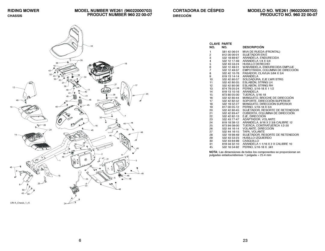 Weed Eater WE261 / 96022000703 Clave Parte, 532 18 89-67 ARANDELA, Endurecida, Casquillo, Arandela 1-1/16 X 2 X Calibre 