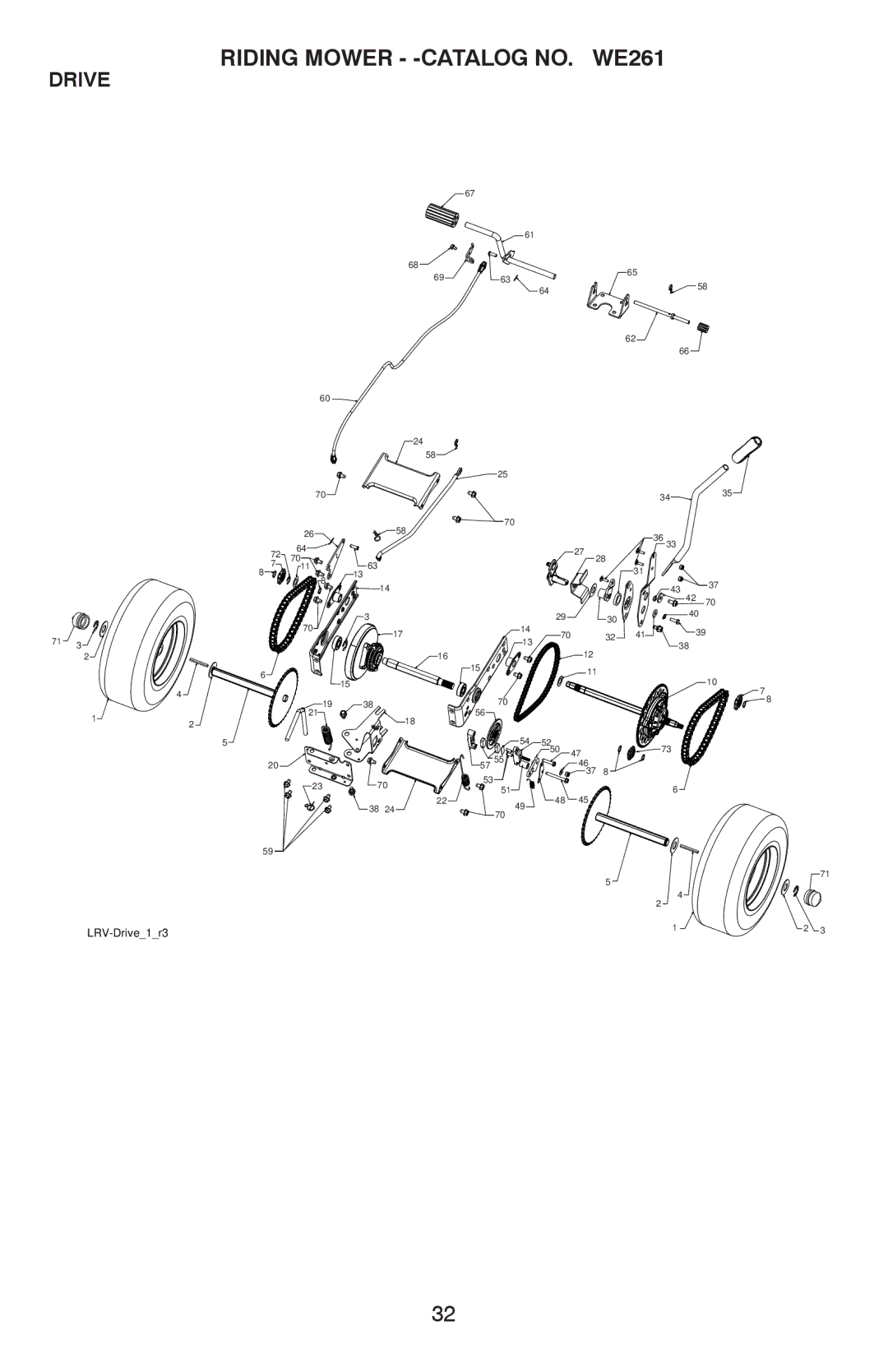 Weed Eater WE261, 96024000100, 532 43 32-03, 96022000700 manual Drive 