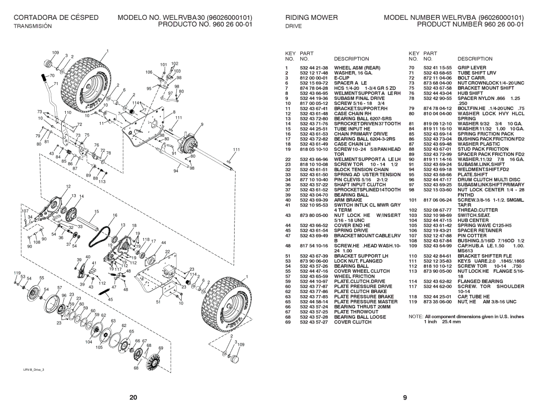 Weed Eater WELRVBA30 / 96026000101 Grip Lever, Clip, Bolt Carr, Spacer Axle, 532 43 67-58 Bracket Mount Shift, HUB Shift 