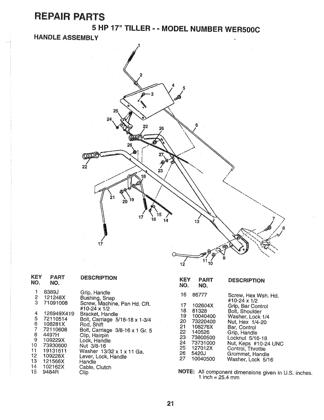 Weed Eater WER500C, 143753, 010394 manual 