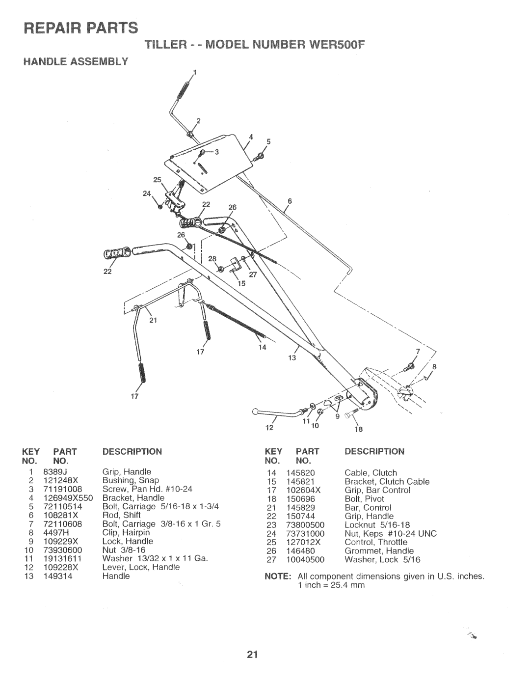 Weed Eater 151329, WER500F manual 