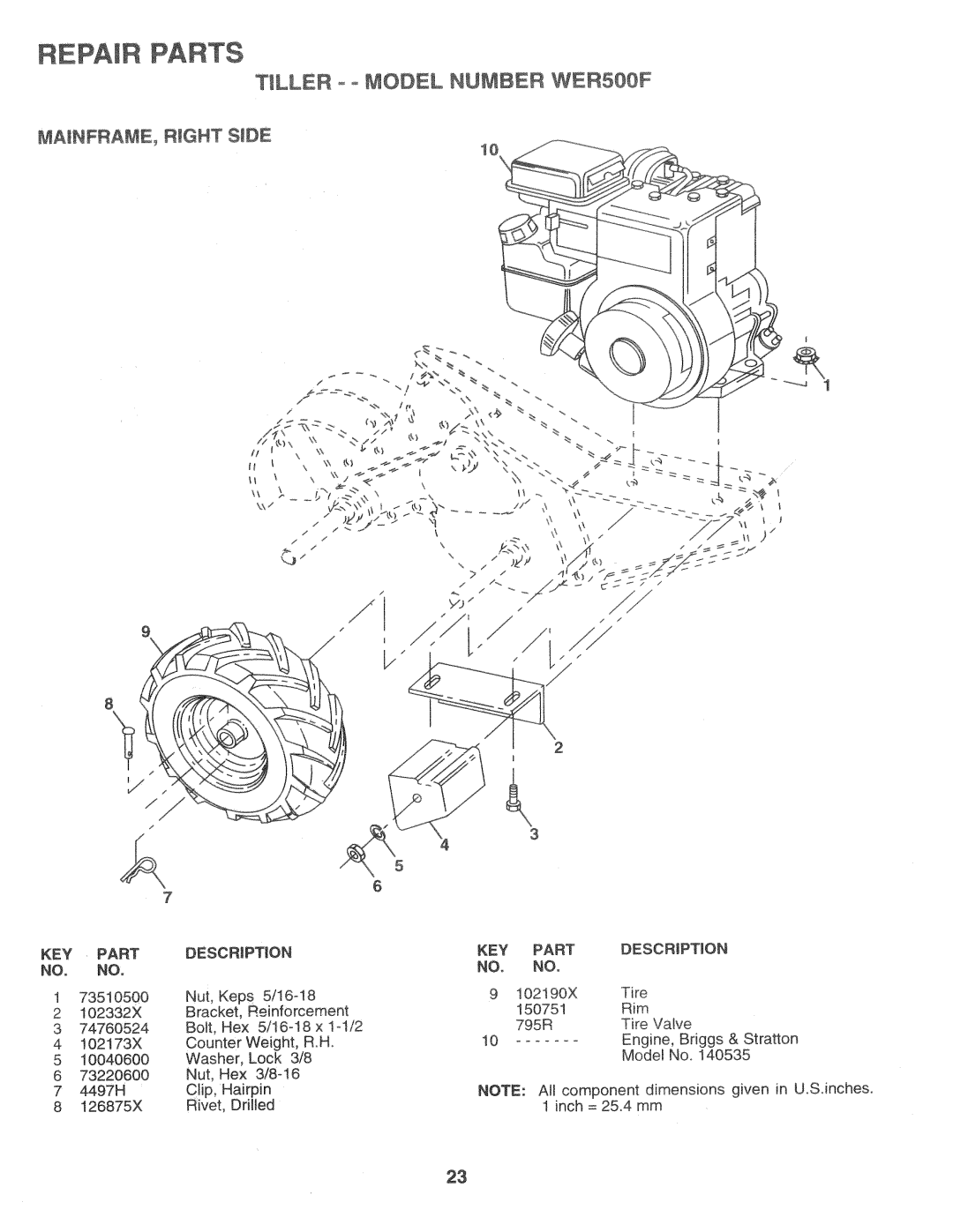 Weed Eater 151329, WER500F manual 