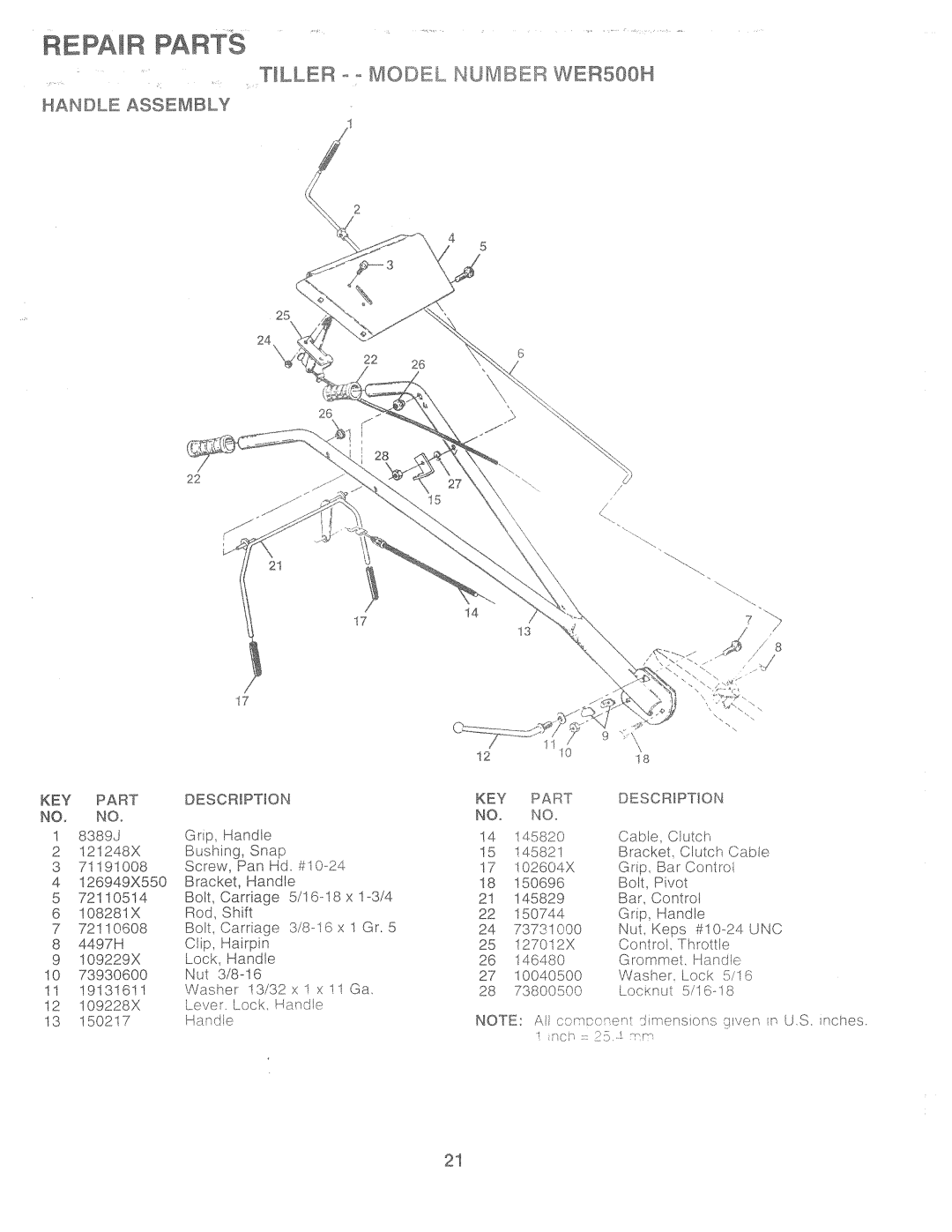 Weed Eater 157547, WER500H manual 