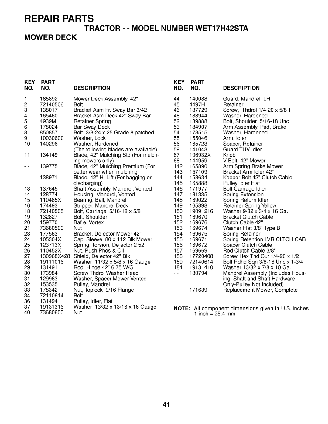 Weed Eater WET17H42STA manual 165892 