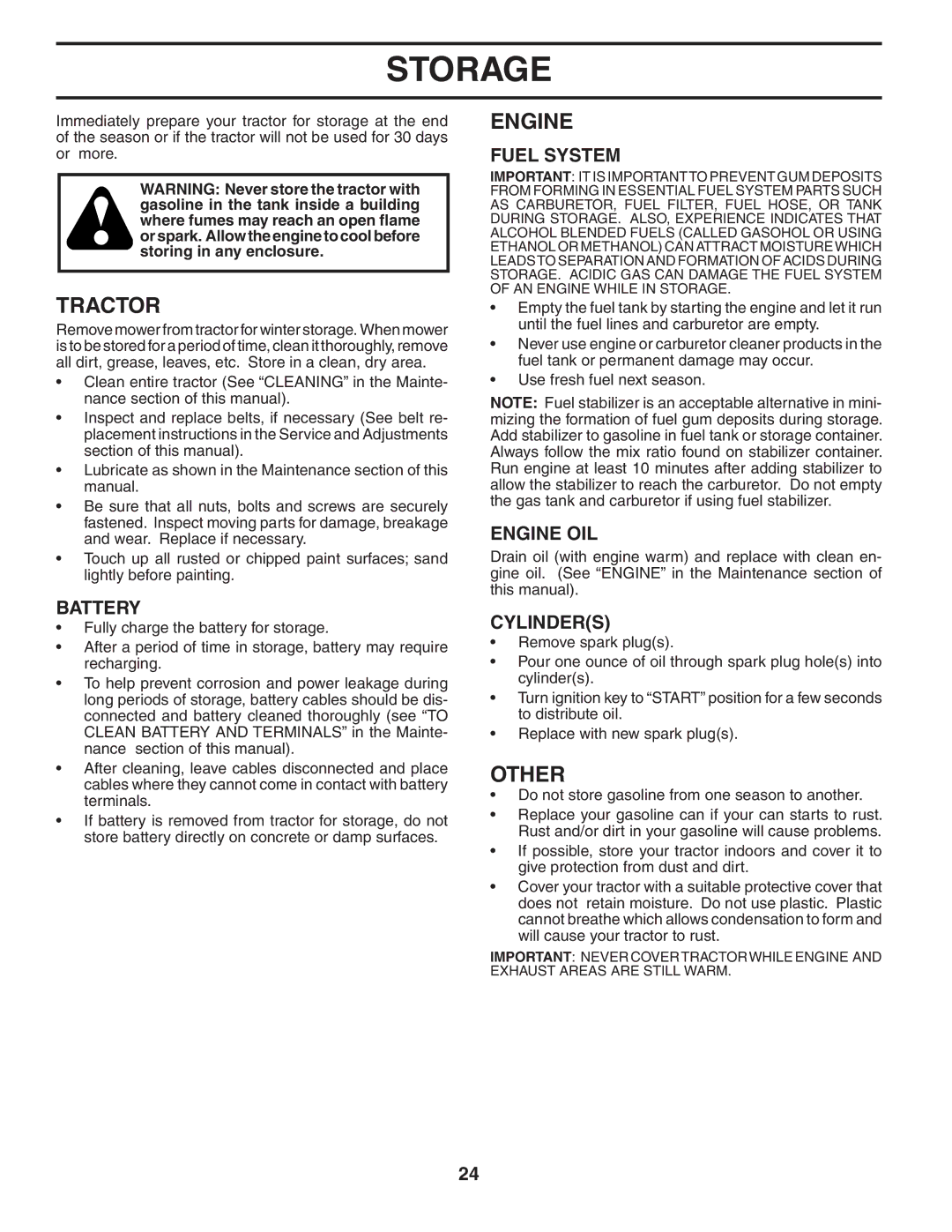 Weed Eater WET2242STD manual Storage, Other, Fuel System, Engine OIL, Cylinders 