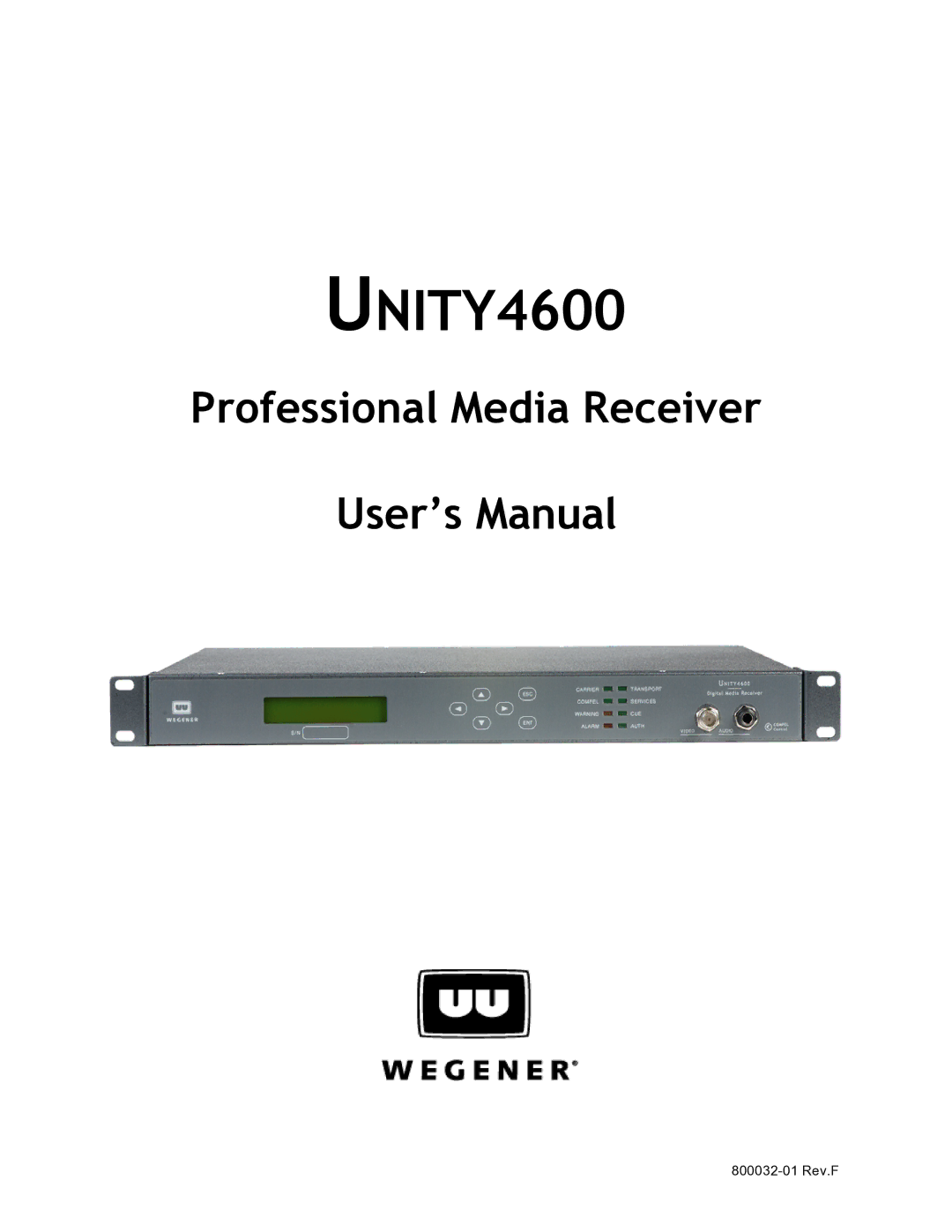 Wegener Communications manual UNITY4600 