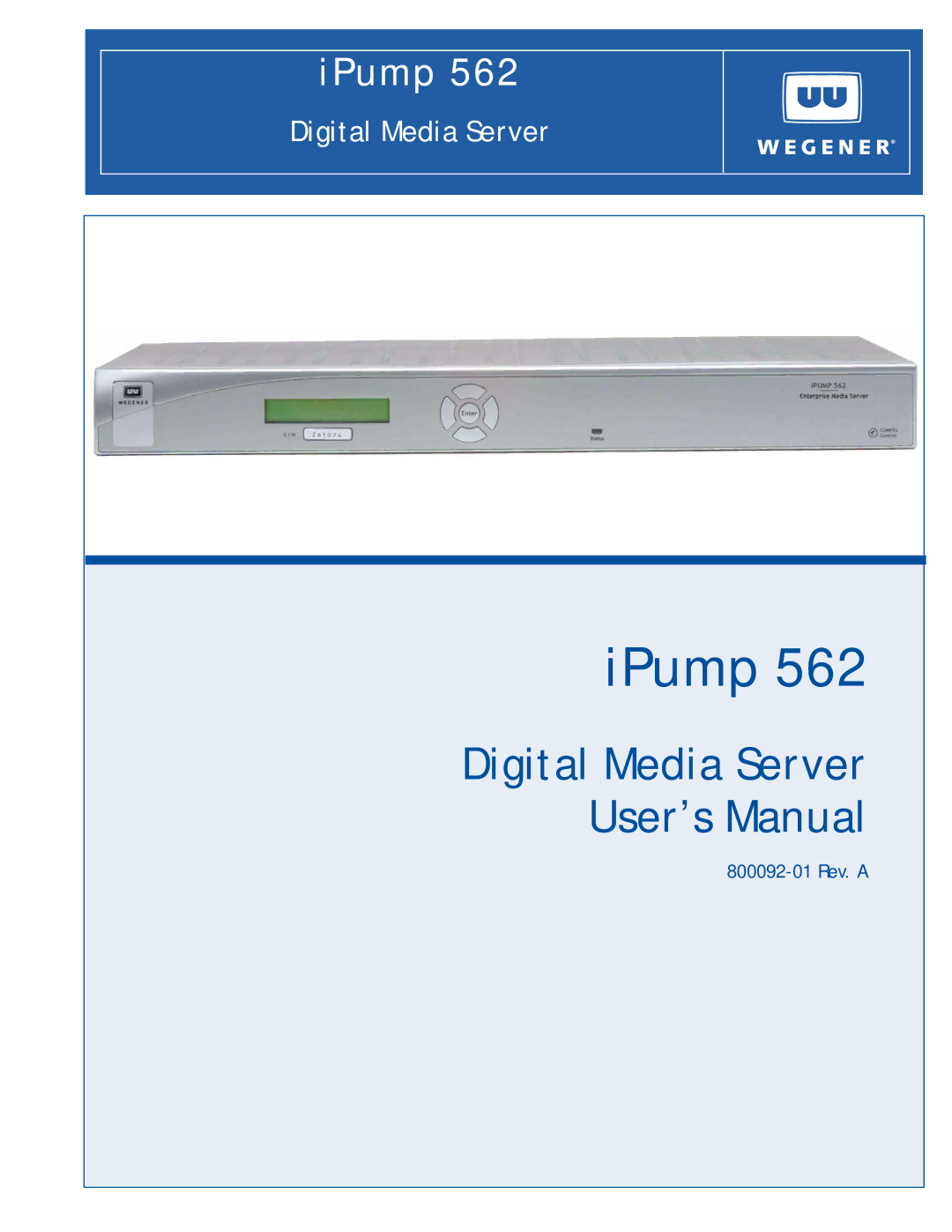 Wegener Communications 562 manual IPump 