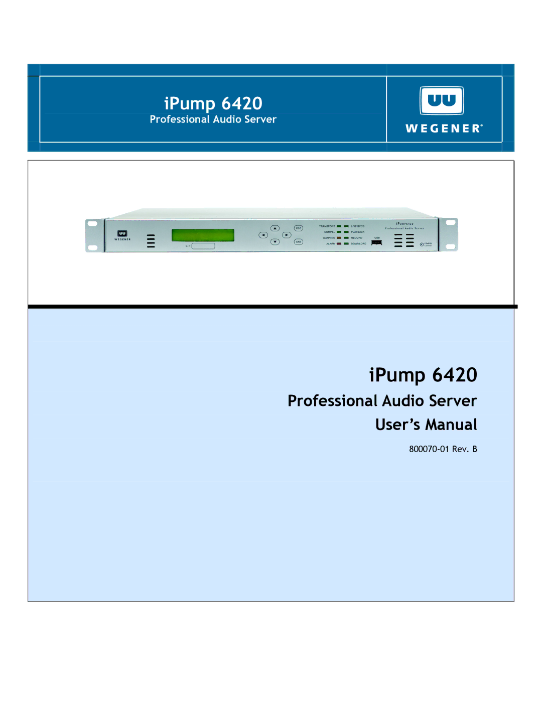 Wegener Communications 6420 user manual IPump 