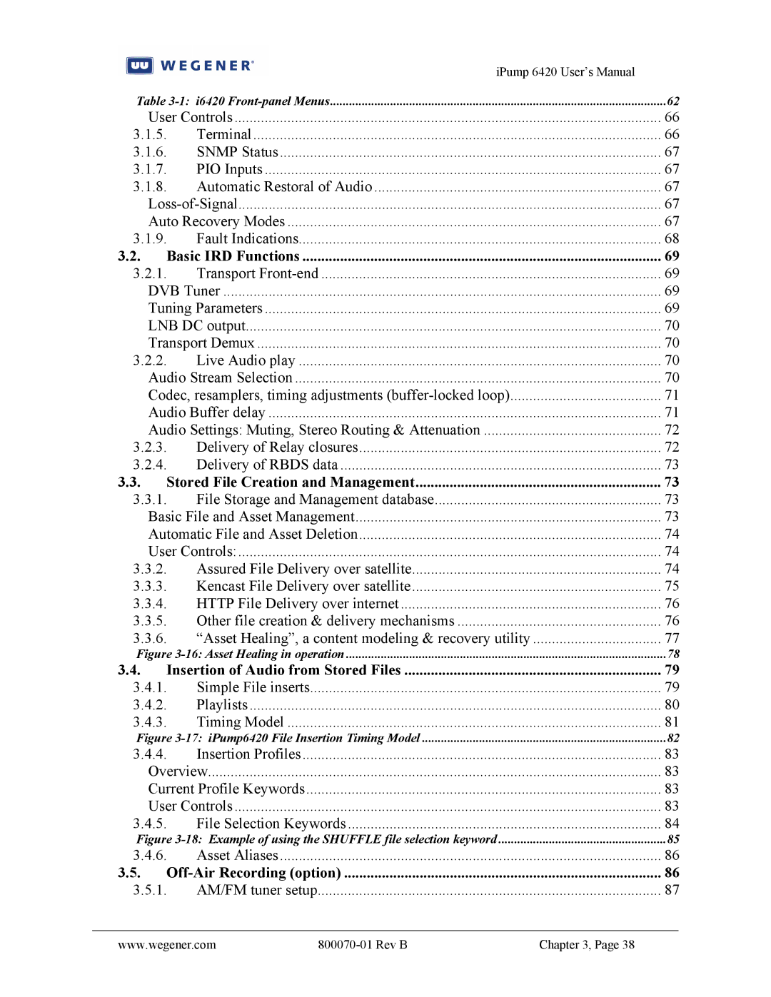 Wegener Communications 6420 user manual Basic IRD Functions 