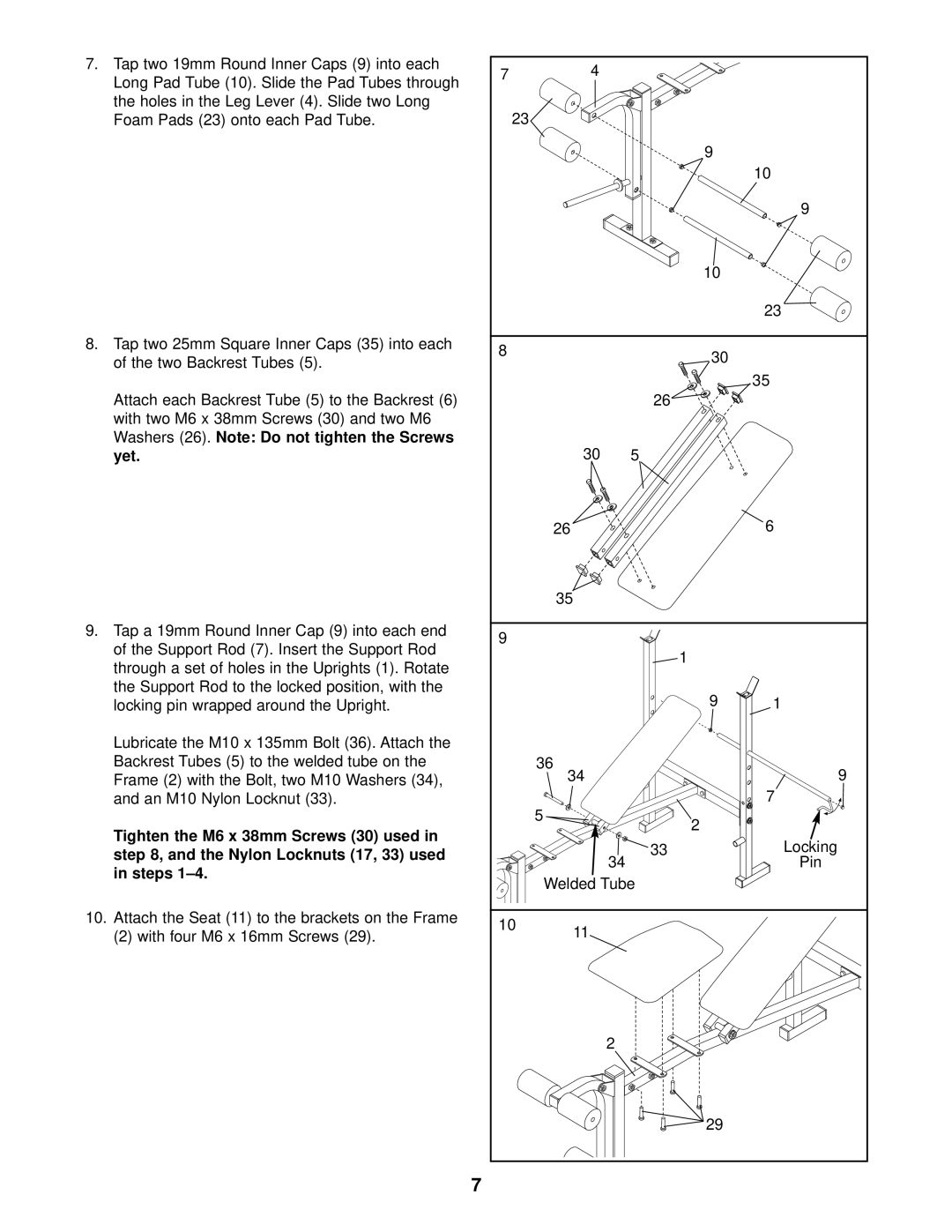 Weider 140 user manual 