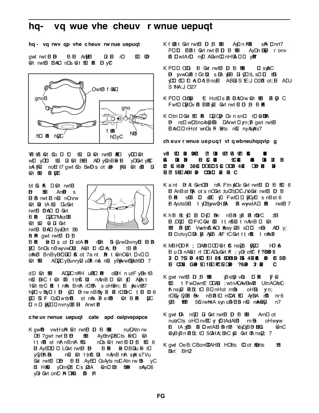 Weider 160xtb user manual HOW to USE the Chest Pulse Sensor, Chest Pulse Sensor Care and Maintenance 