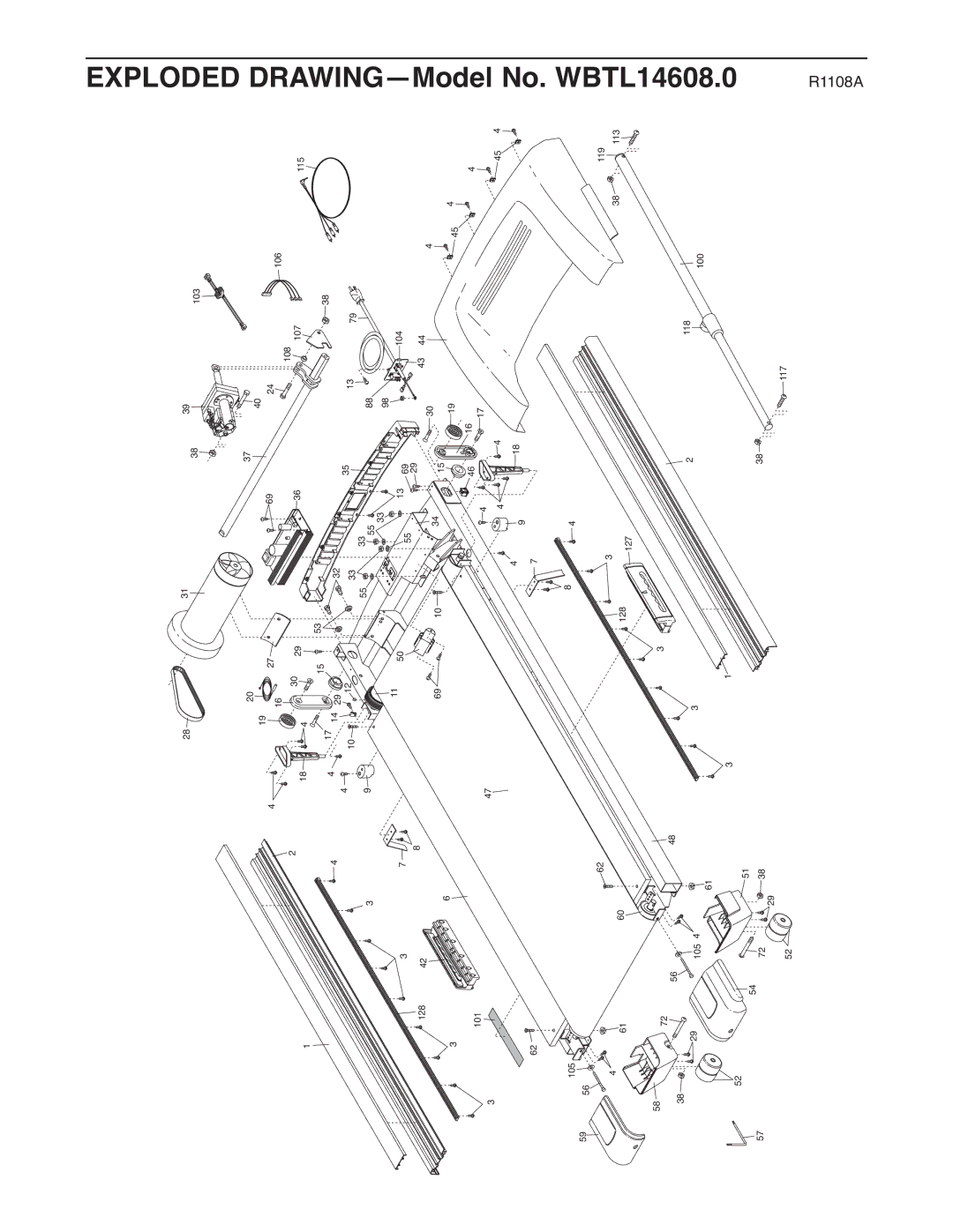 Weider 160xtb user manual Exploded DRAWING-Model No. WBTL14608.0 