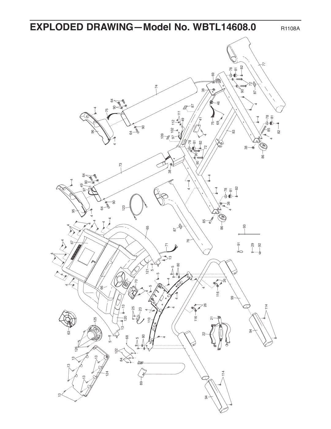 Weider 160xtb user manual 124 114 126 125 122 120 110 121 116 7590 123 109 102 112 111 