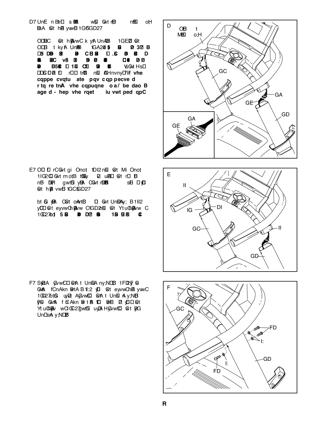 Weider 160xtb user manual Make sure that no wires are pinched 