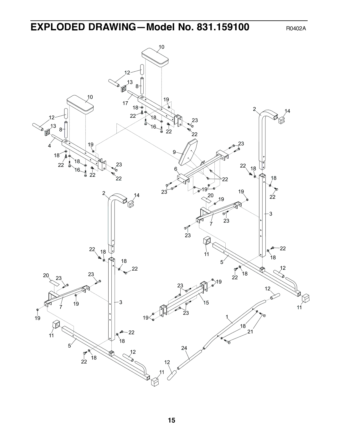 Weider 220 user manual Exploded DRAWING-Model No 