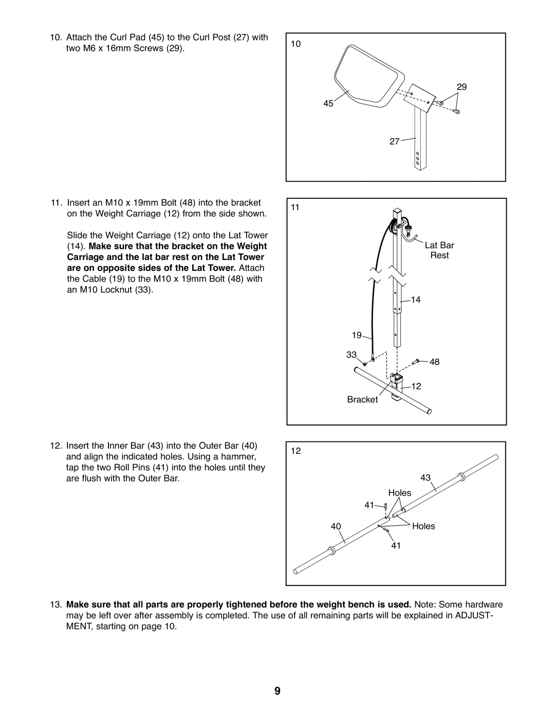 Weider 30664.0 user manual Are on opposite sides of the Lat Tower. Attach 