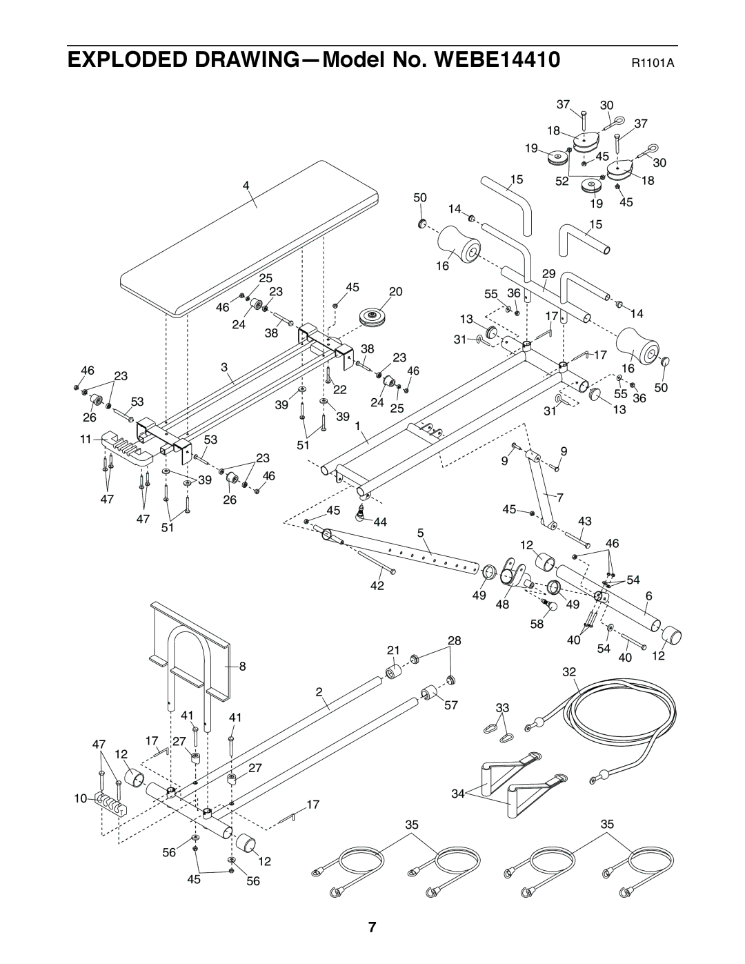 Weider 5000 user manual Exploded DRAWING-Model No. WEBE14410 