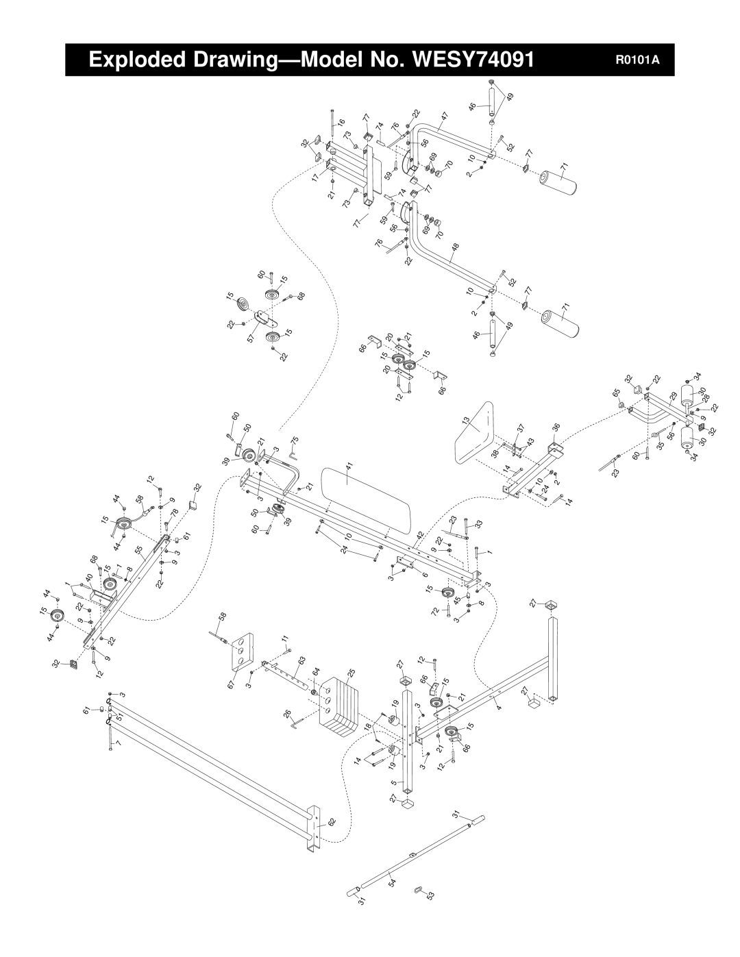 Weider user manual Exploded Drawing-Model No. WESY74091 R0101A 