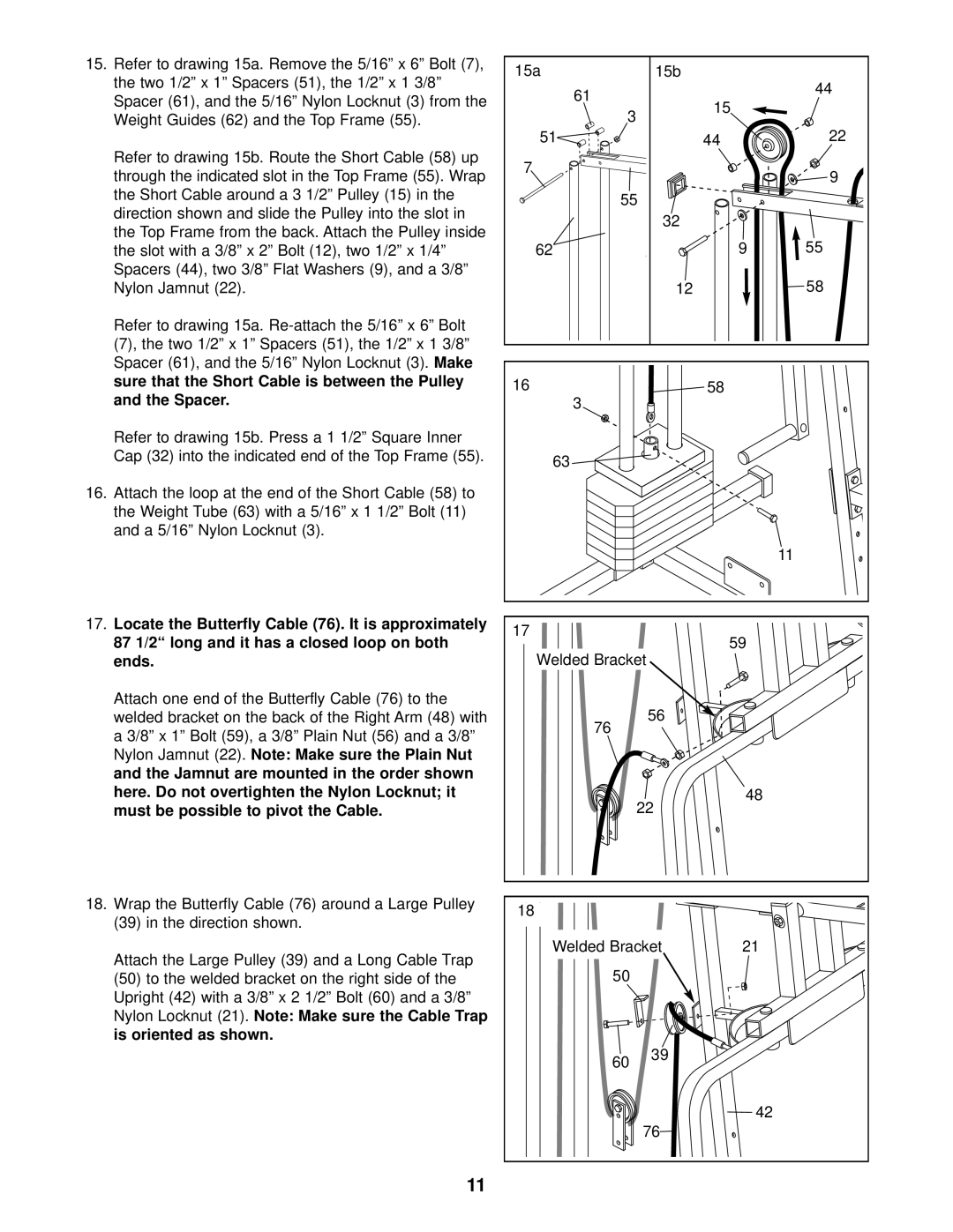 Weider 740 user manual and the Spacer 