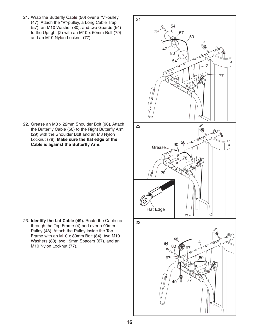 Weider 831.14622.0 user manual Grease Flat Edge 