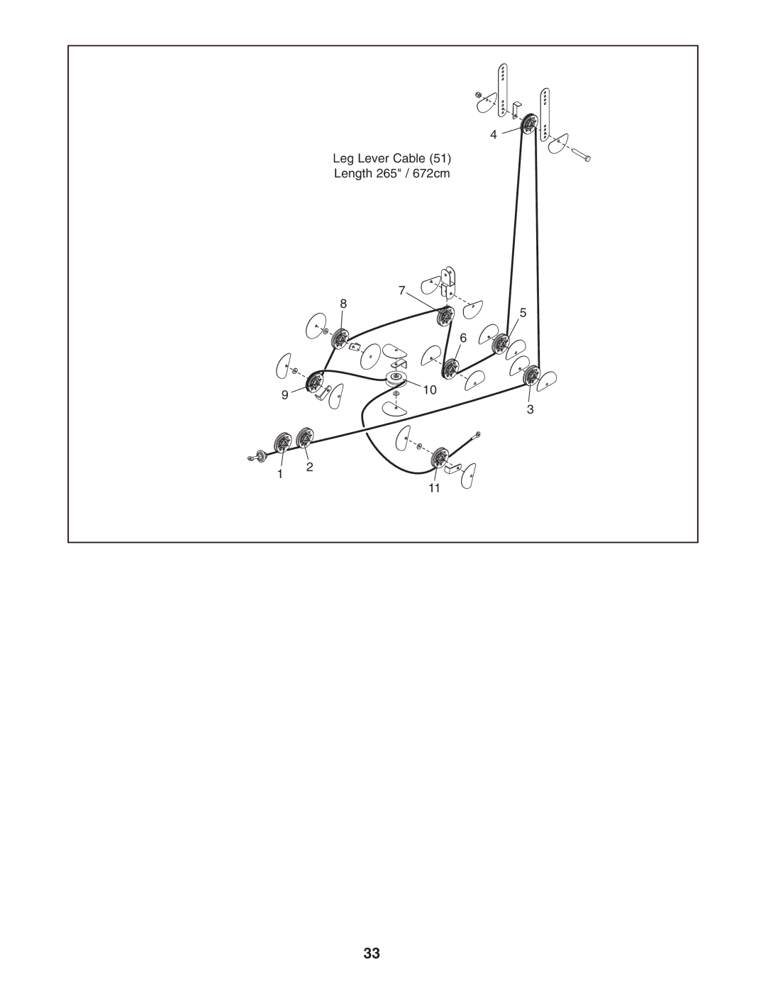 Weider 831.14623.0 user manual Leg Lever Cable 