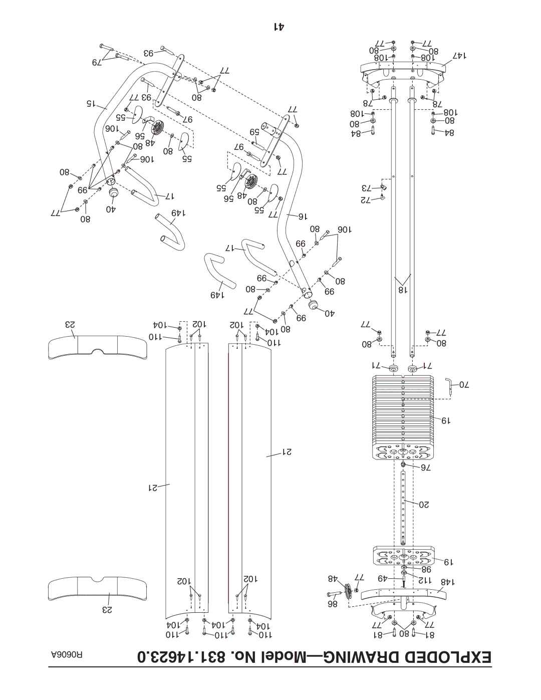 Weider 831.14623.0 user manual Exploded DRAWING-Model No 