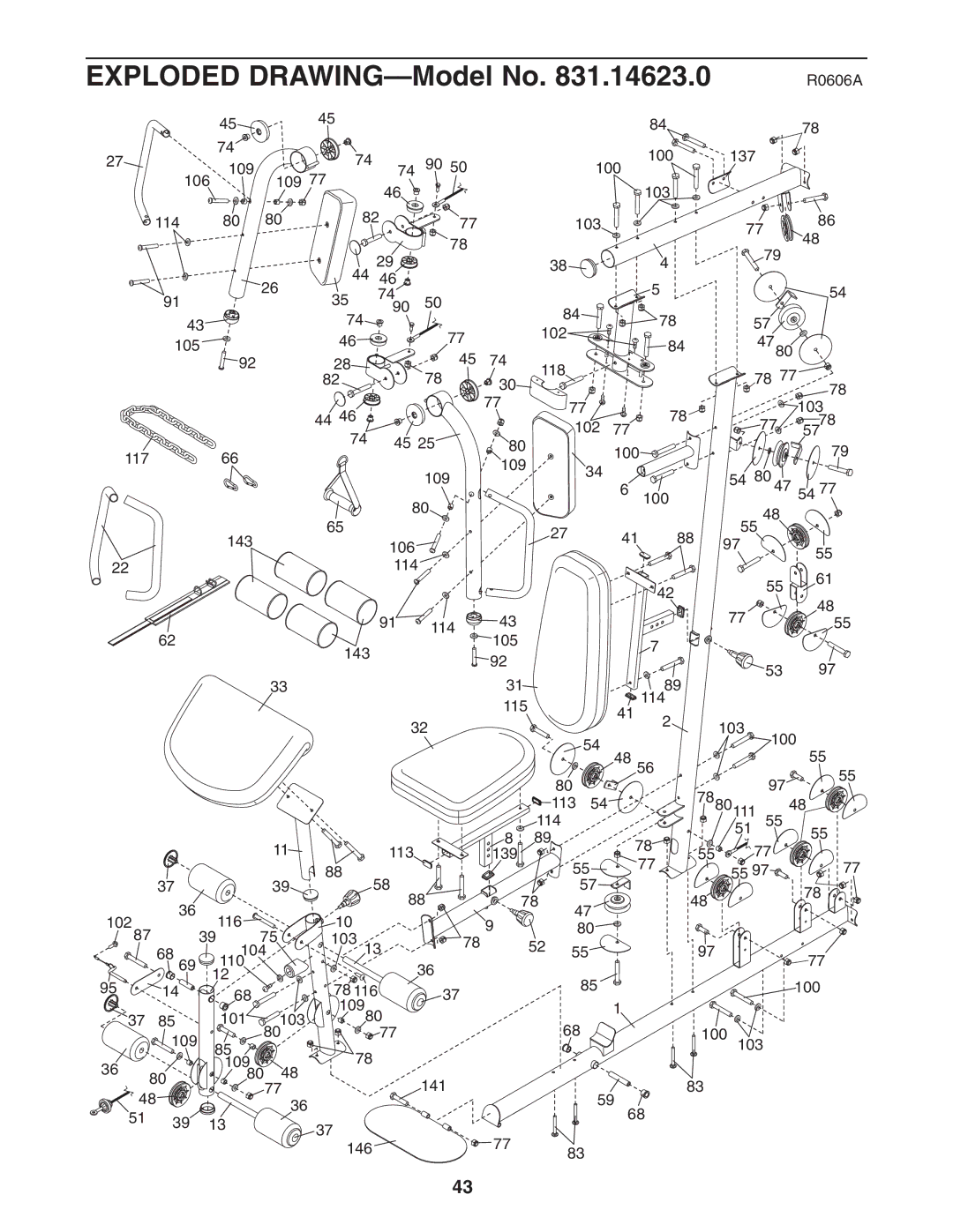 Weider 831.14623.0 user manual Exploded DRAWING-Model No 