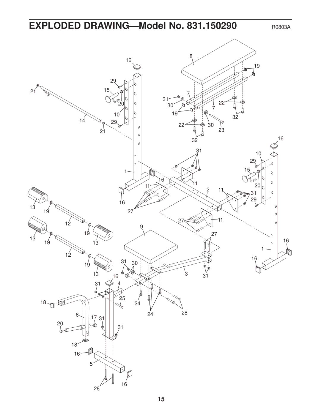 Weider 831.150290 user manual R0803A 