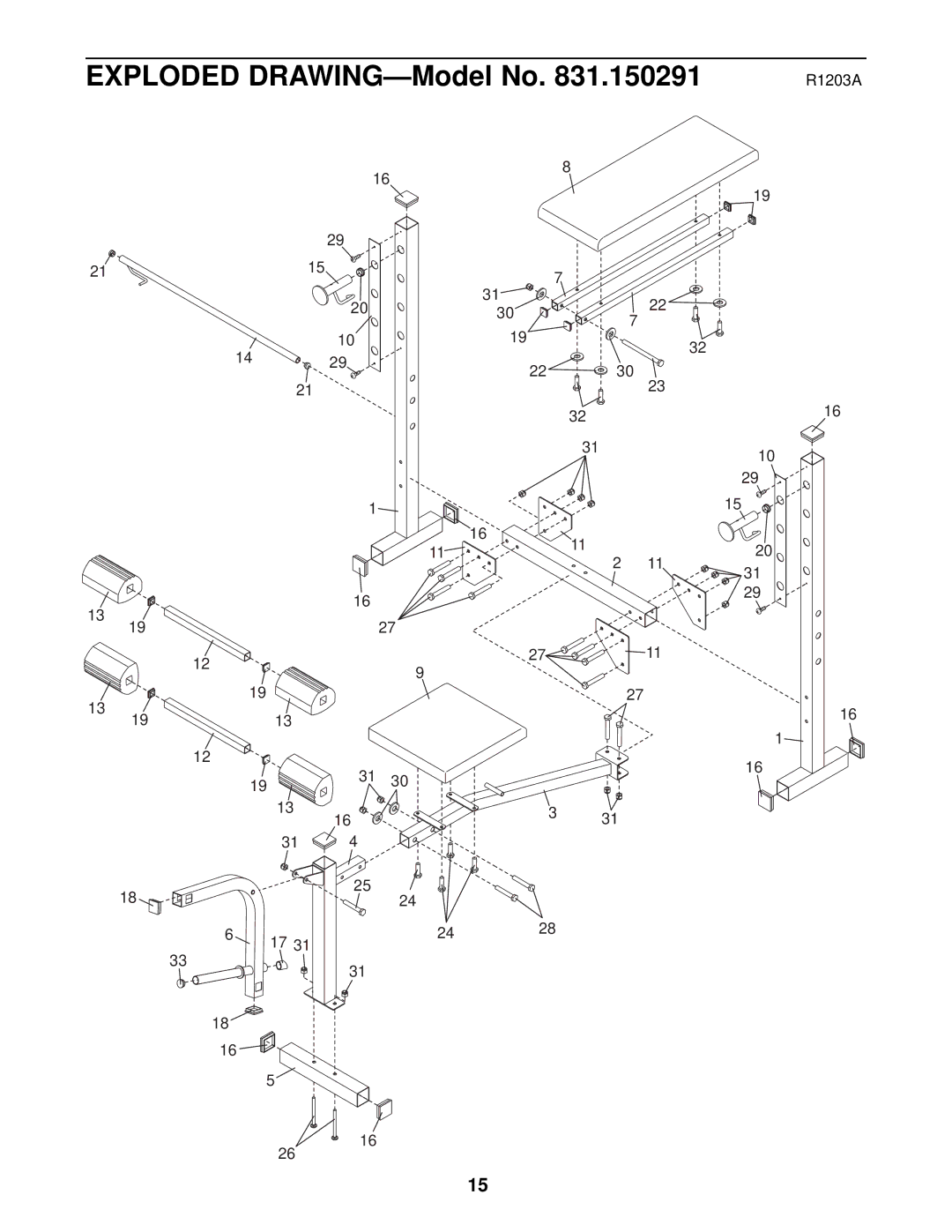 Weider 831.150291 user manual R1203A 