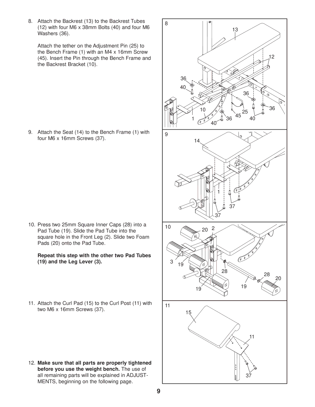 Weider 831.150300 user manual 