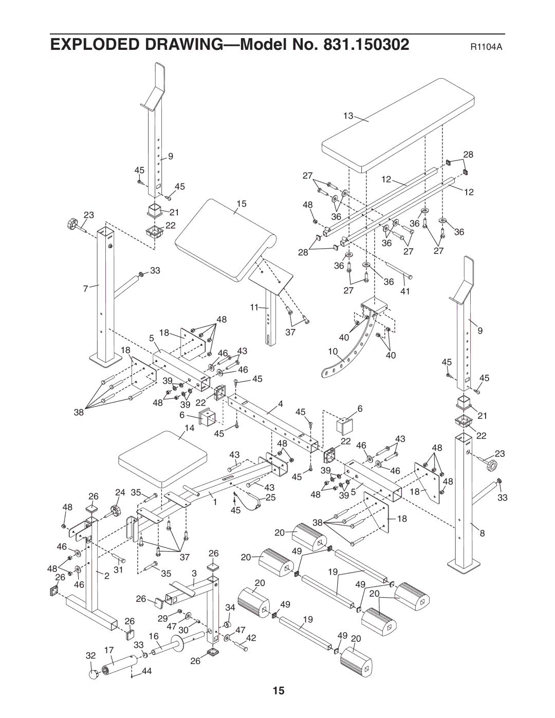 Weider 831.150302 user manual R1104A 