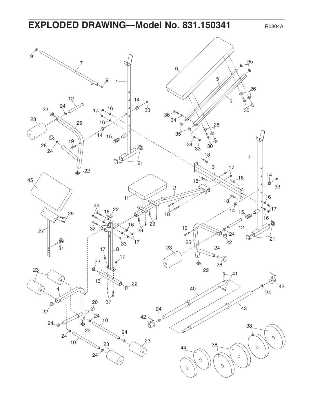 Weider 831.150341 user manual R0804A 