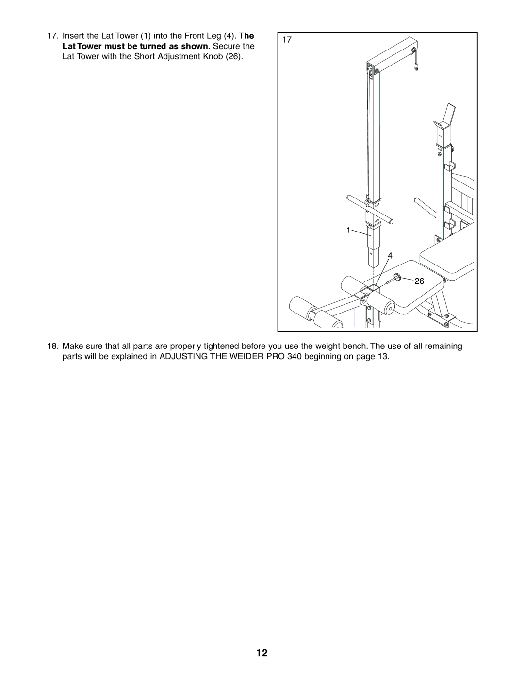 Weider 831.150381 user manual 