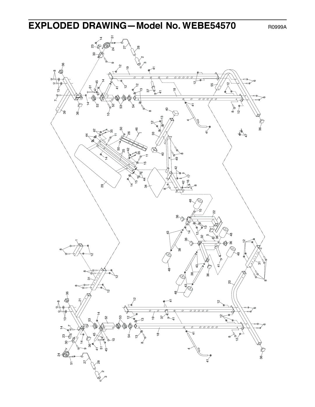 Weider 831.150470 user manual Exploded, No. WEBE54570 