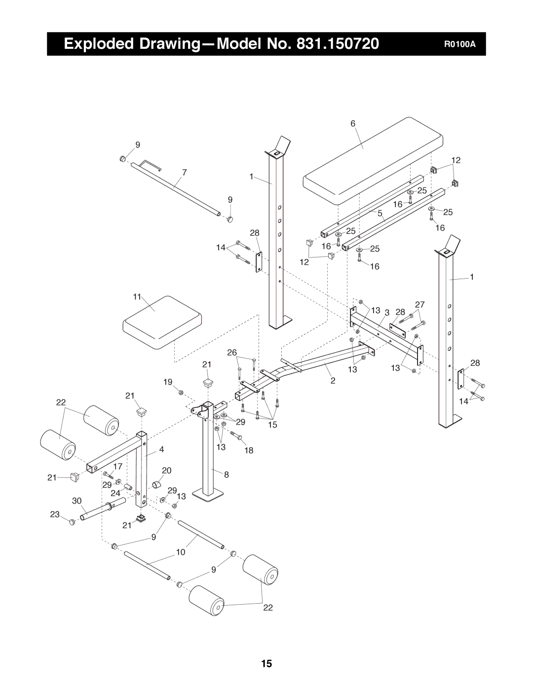 Weider 831.150720 manual Exploded DrawingÑModel No 