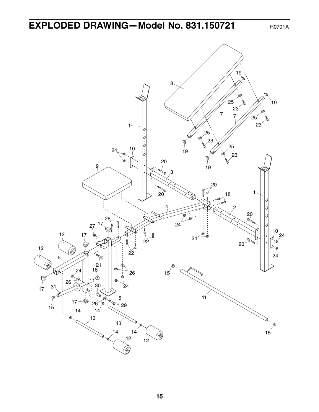 Weider 831.150721 user manual R0701A 