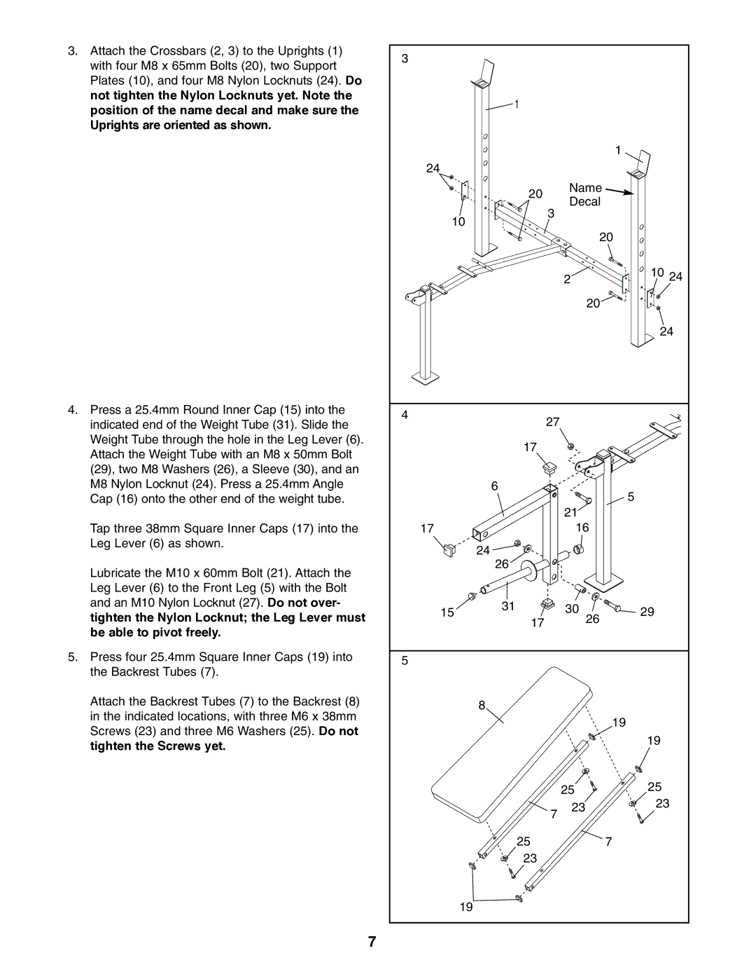 Weider 831.150721 user manual 