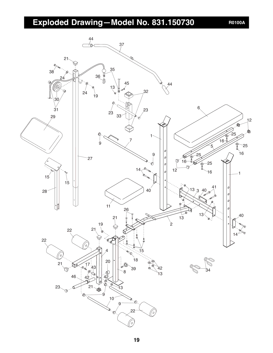 Weider 831.150730 manual Exploded DrawingÑModel No 