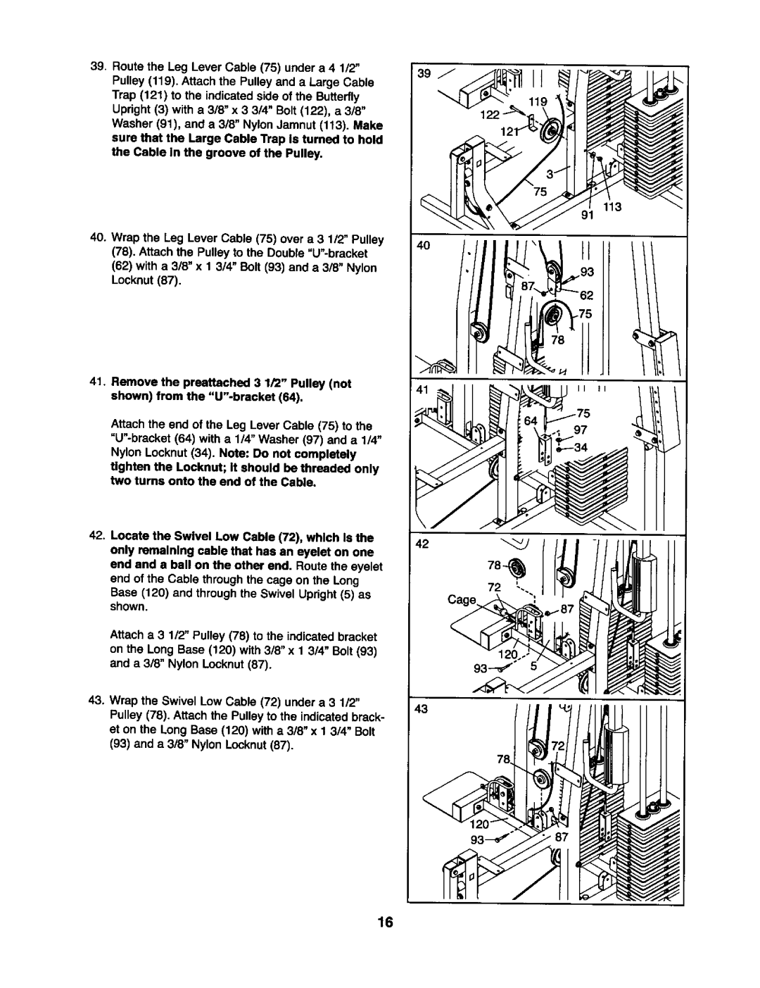 Weider 831.15393 user manual Attach the Pulley to the Double U-bracket 