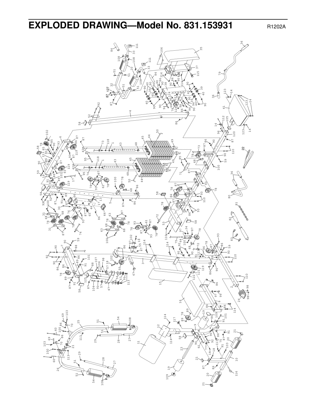 Weider 831.153931 user manual Exploded 