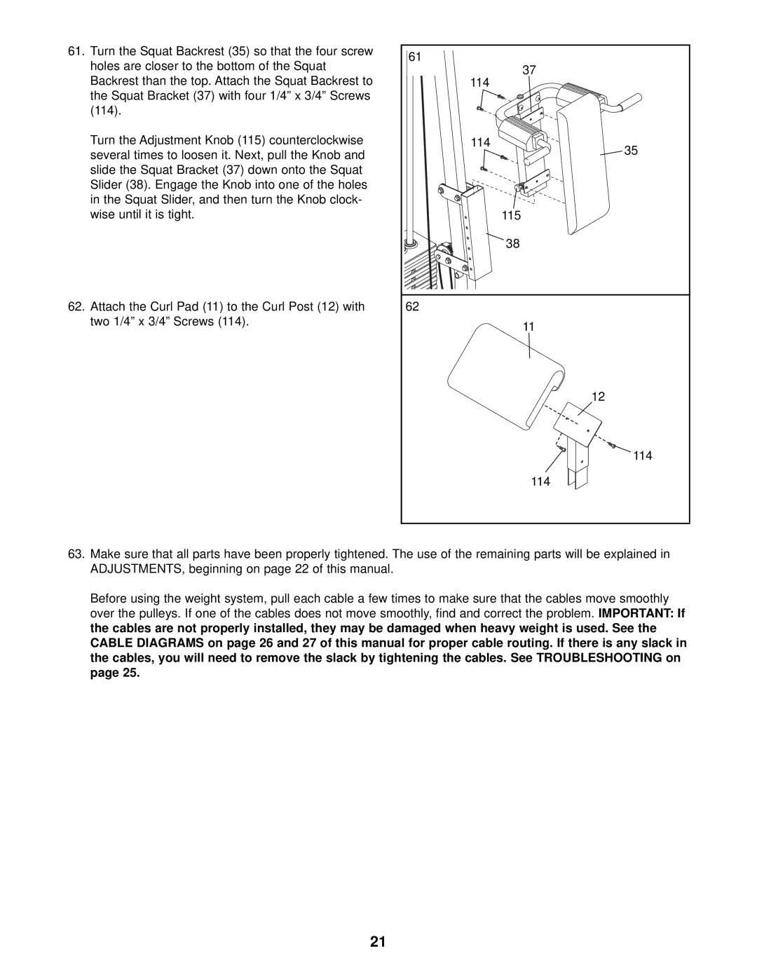 Weider 831.153933 user manual 