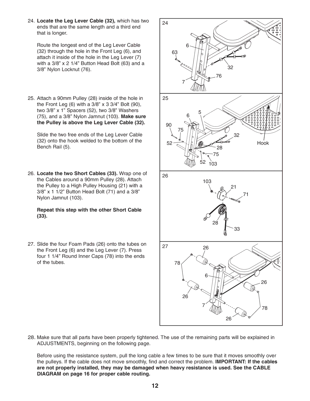 Weider 831.15395.0 user manual 