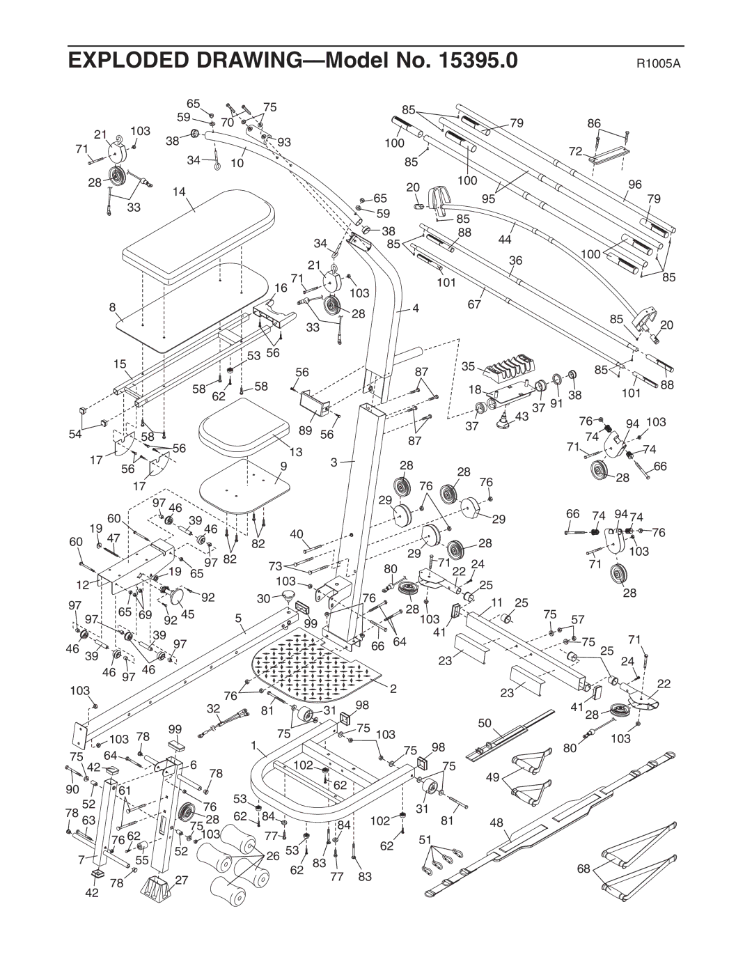 Weider 831.15395.0 user manual Exploded DRAWING-Model No 